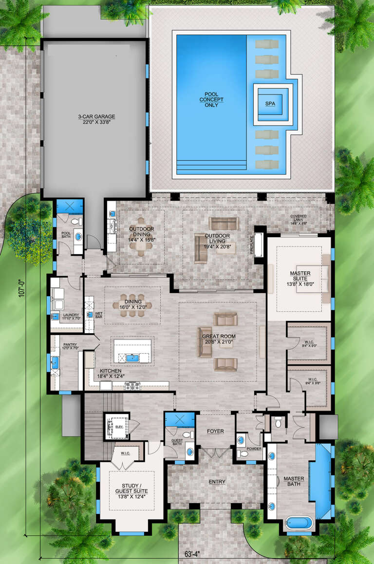 House Plan House Plan #33581 Drawing 1