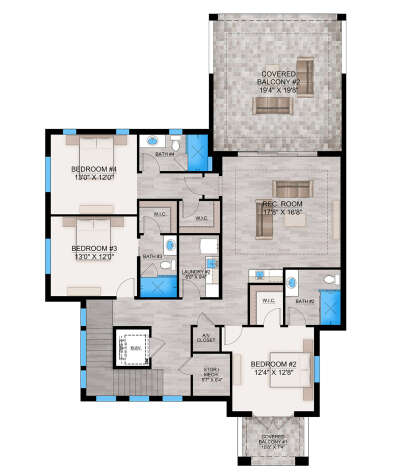 Second Floor for House Plan #207-00158