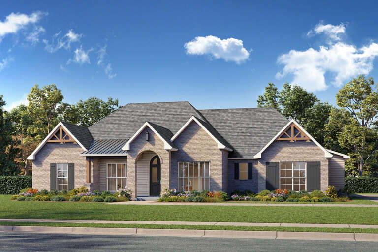 House Plan House Plan #33584 Angled Front Elevation