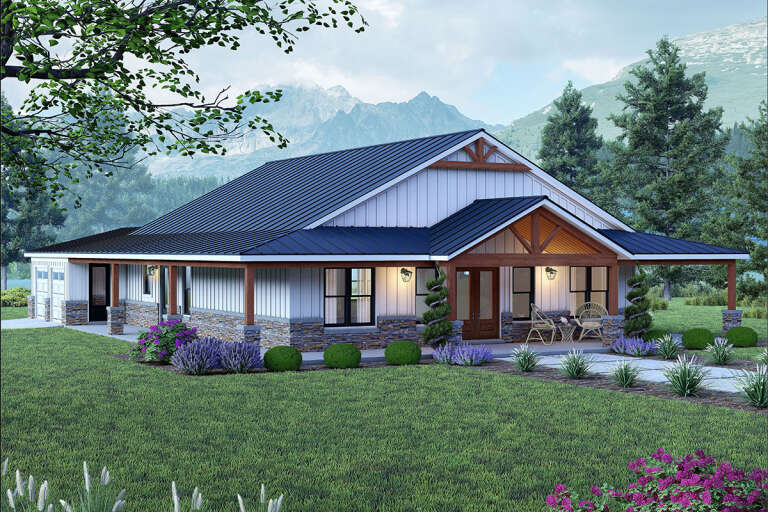 House Plan House Plan #33586 Angled Front Elevation