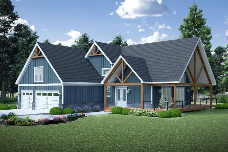 House Plan House Plan #33589 Angled Front Elevation
