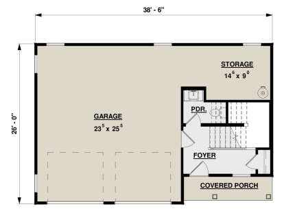 Garage Floor for House Plan #2553-00001