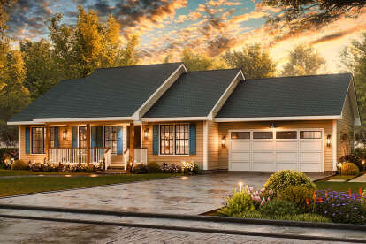 Modern Farmhouse House Plan #699-00411 Elevation Photo
