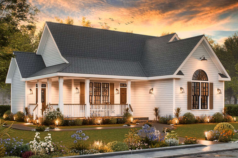 House Plan House Plan #33599 Angled Front Elevation