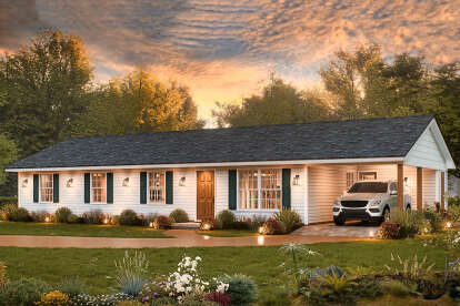 Ranch House Plan #699-00417 Elevation Photo