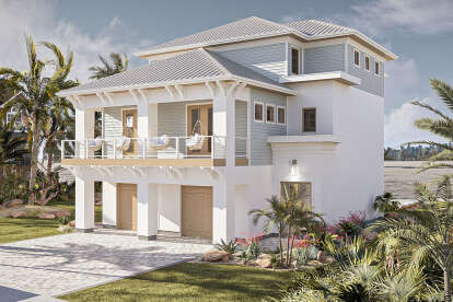 Coastal House Plan #963-01161 Elevation Photo