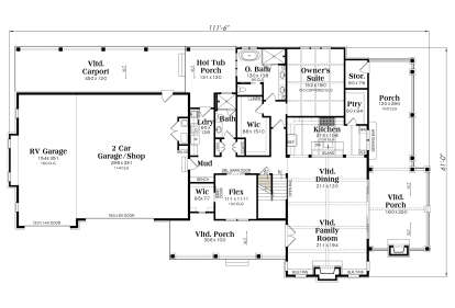 Main Floor w/ Basement Stairs Location for House Plan #009-00452