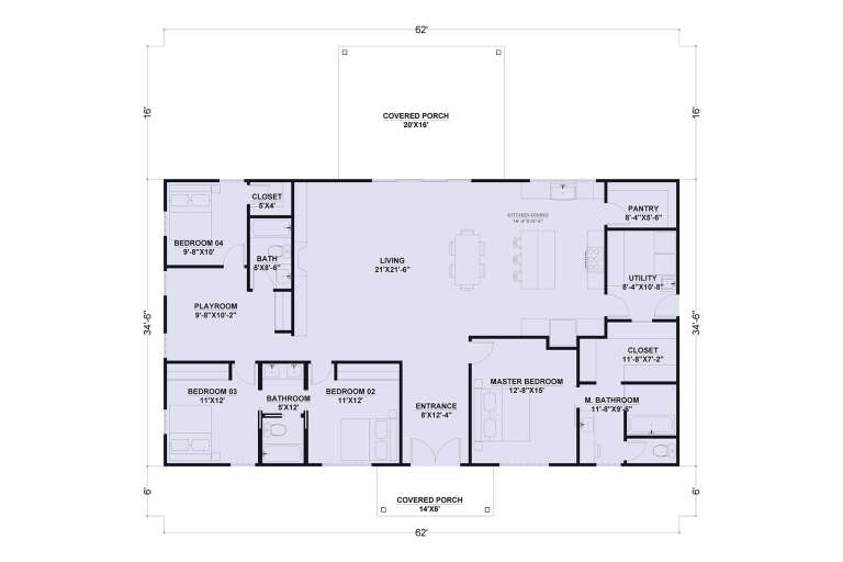 House Plan House Plan #33619 Drawing 1