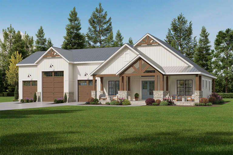 House Plan House Plan #33620 Angled Front Elevation