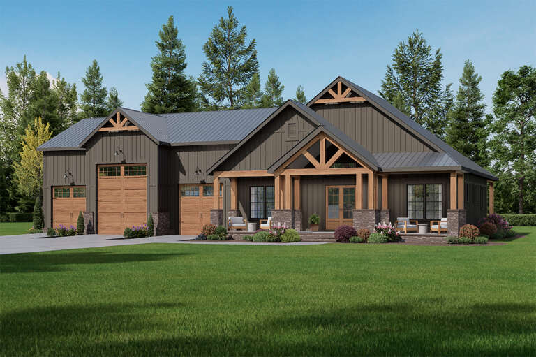 House Plan House Plan #33620 Angled Front Elevation