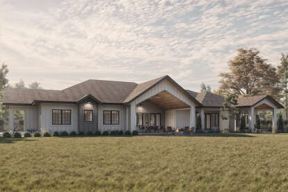 Modern Farmhouse House Plan #2452-00013 Elevation Photo