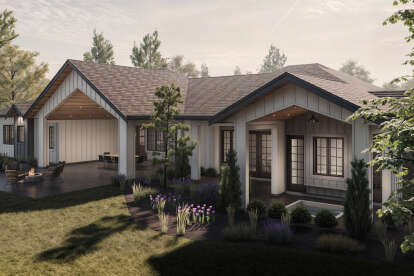 Modern Farmhouse House Plan #2452-00013 Elevation Photo