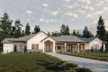 Modern Farmhouse House Plan #2452-00014 Elevation Photo