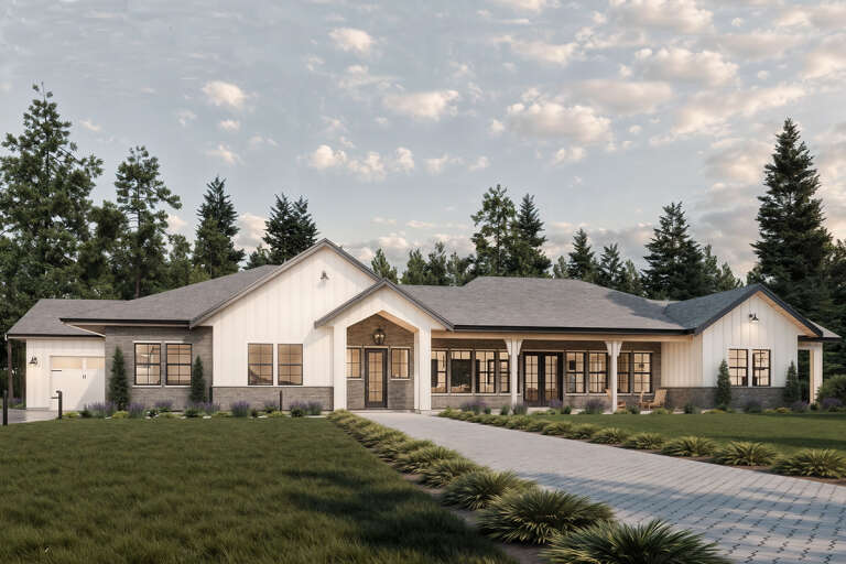 House Plan House Plan #33625 Angled Front Elevation