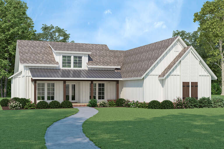 House Plan House Plan #33626 Angled Front Elevation