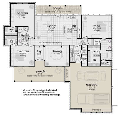 Floorplan 1 for House Plan #048-00312