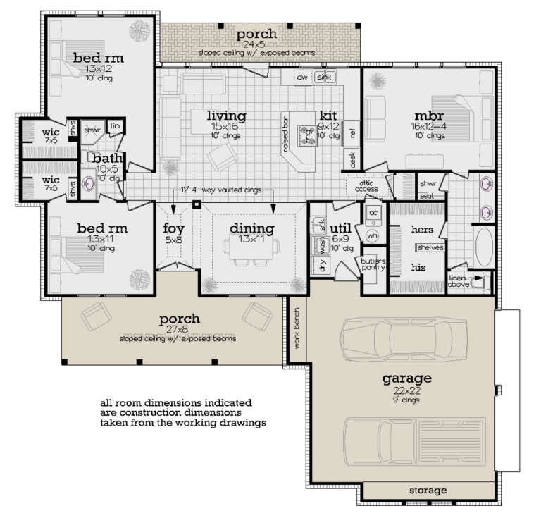 House Plan House Plan #33626 Drawing 1
