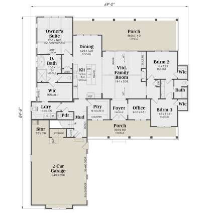 Main Floor for House Plan #009-00454