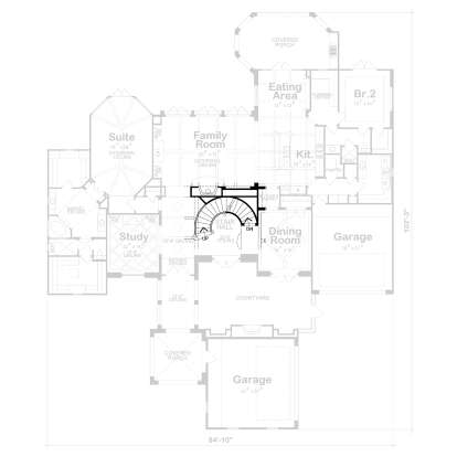 Main Floor w/ Basement Stair Location for House Plan #402-01844