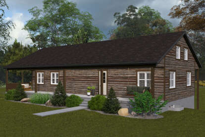 Cabin House Plan #2802-00412 Elevation Photo