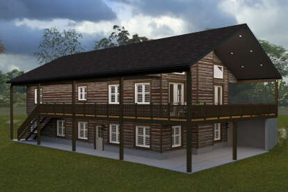 Cabin House Plan #2802-00412 Elevation Photo