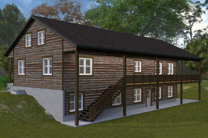Cabin House Plan #2802-00412 Elevation Photo