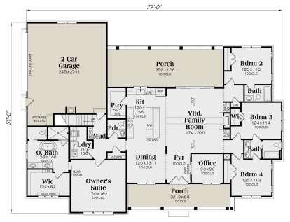 Main Floor for House Plan #009-00455