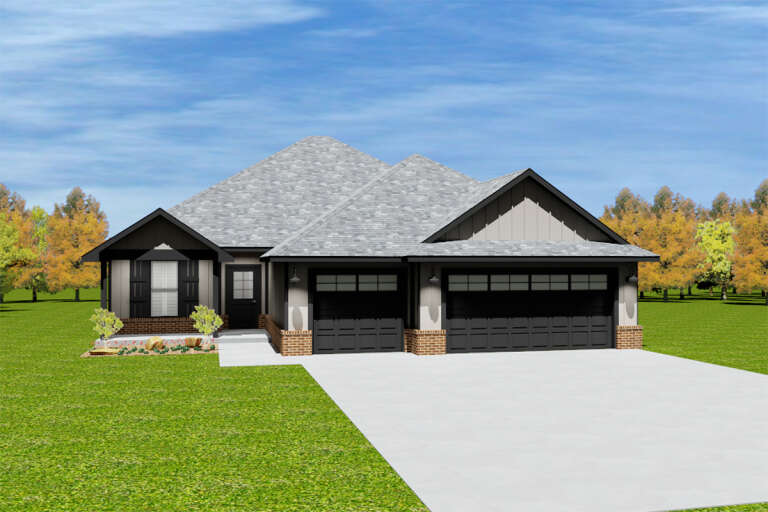 House Plan House Plan #33645 Angled Front Elevation
