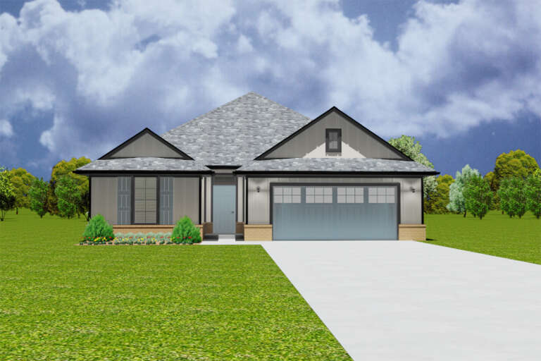 House Plan House Plan #33646 Angled Front Elevation