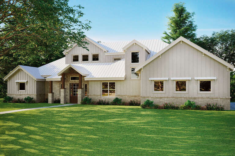 House Plan House Plan #33651 Angled Front Elevation