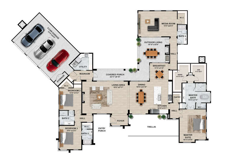 House Plan House Plan #33652 Drawing 1