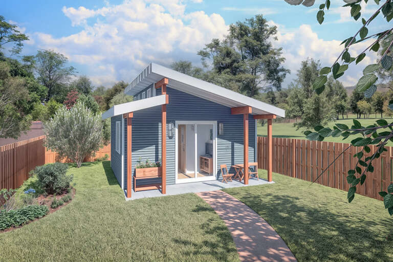 House Plan House Plan #33655 Angled Front Elevation