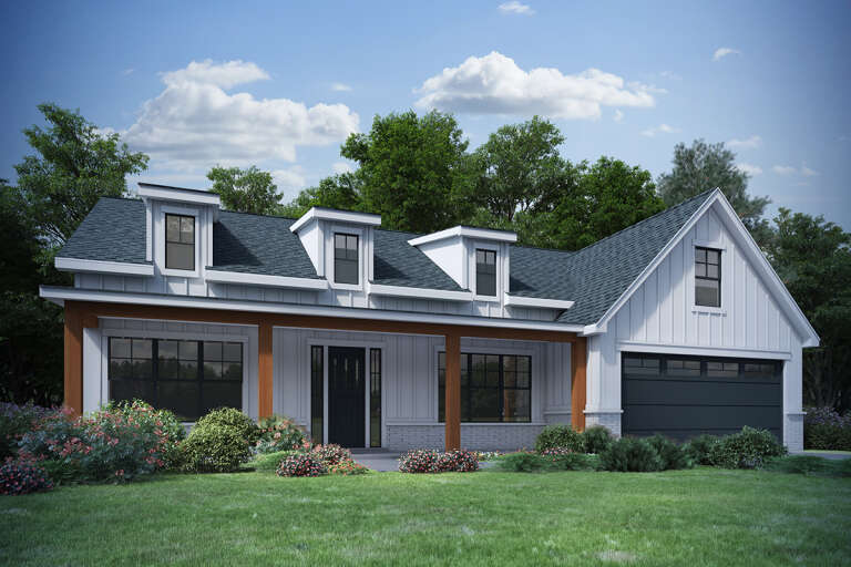 House Plan House Plan #33662 Angled Front Elevation