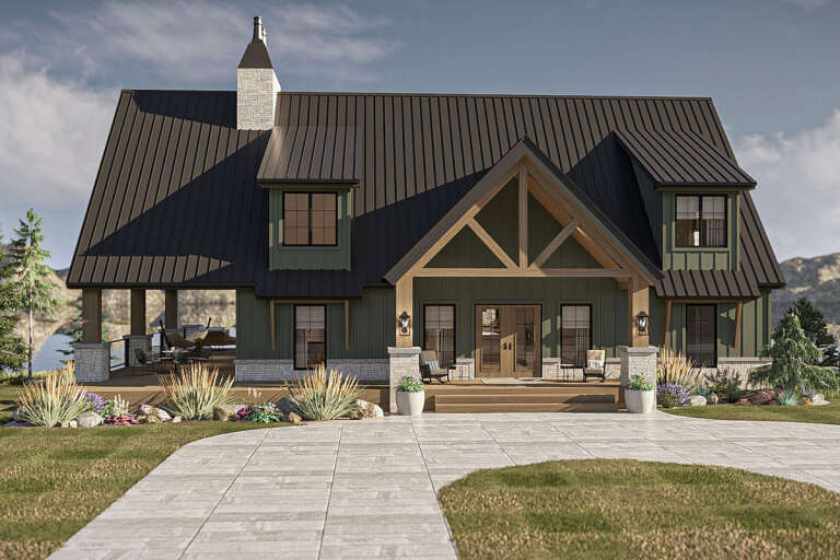 House Plan House Plan #33665 Angled Front Elevation