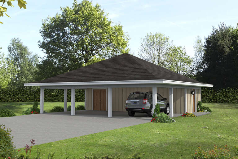 House Plan House Plan #33666 Angled Front Elevation