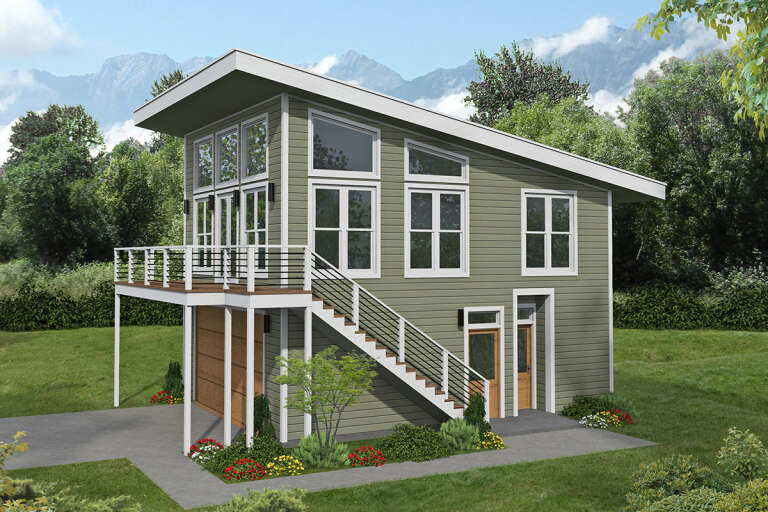 House Plan House Plan #33668 Angled Right Elevation
