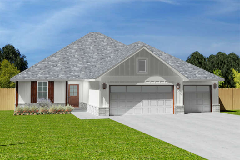 House Plan House Plan #33671 Angled Front Elevation