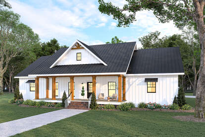 Modern Farmhouse House Plan #1776-00163 Elevation Photo