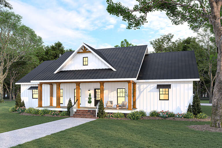 House Plan House Plan #33673 Angled Front Elevation