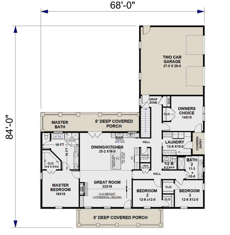 House Plan House Plan #33673 Drawing 1