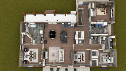 Overhead First Floor for House Plan #1776-00163