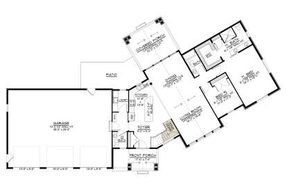 Main Floor w/ Basement Stairs Location for House Plan #5032-00364