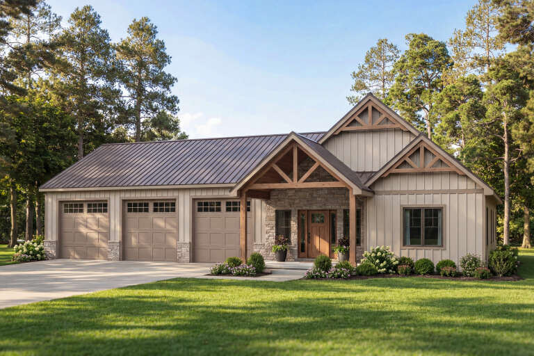 House Plan House Plan #33675 Angled Front Elevation