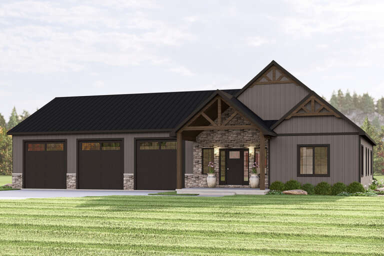 House Plan House Plan #33675 Angled Front Elevation