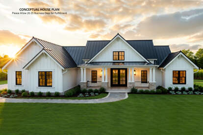 Modern Farmhouse House Plan #6849-00173 Elevation Photo
