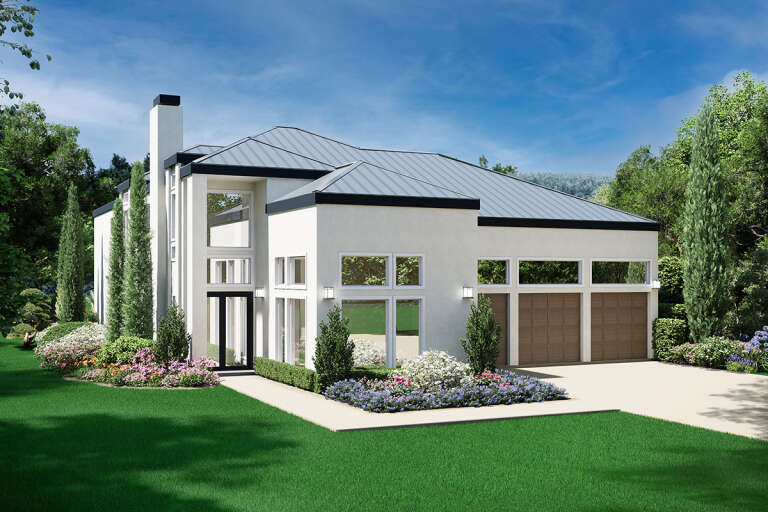 House Plan House Plan #33693 Angled Front Elevation