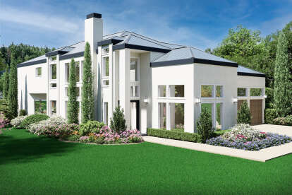 Contemporary House Plan #5445-00549 Elevation Photo