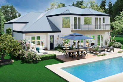 Contemporary House Plan #5445-00549 Elevation Photo