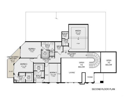 Second Floor for House Plan #5445-00549