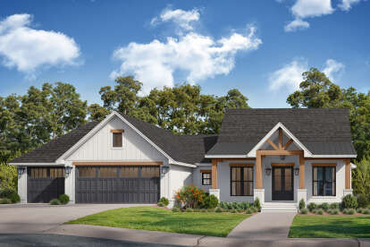 Modern Farmhouse House Plan #041-00398 Elevation Photo